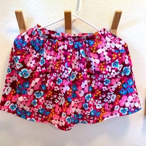 Lands End Girls Skort, Pink Floral with Pockets